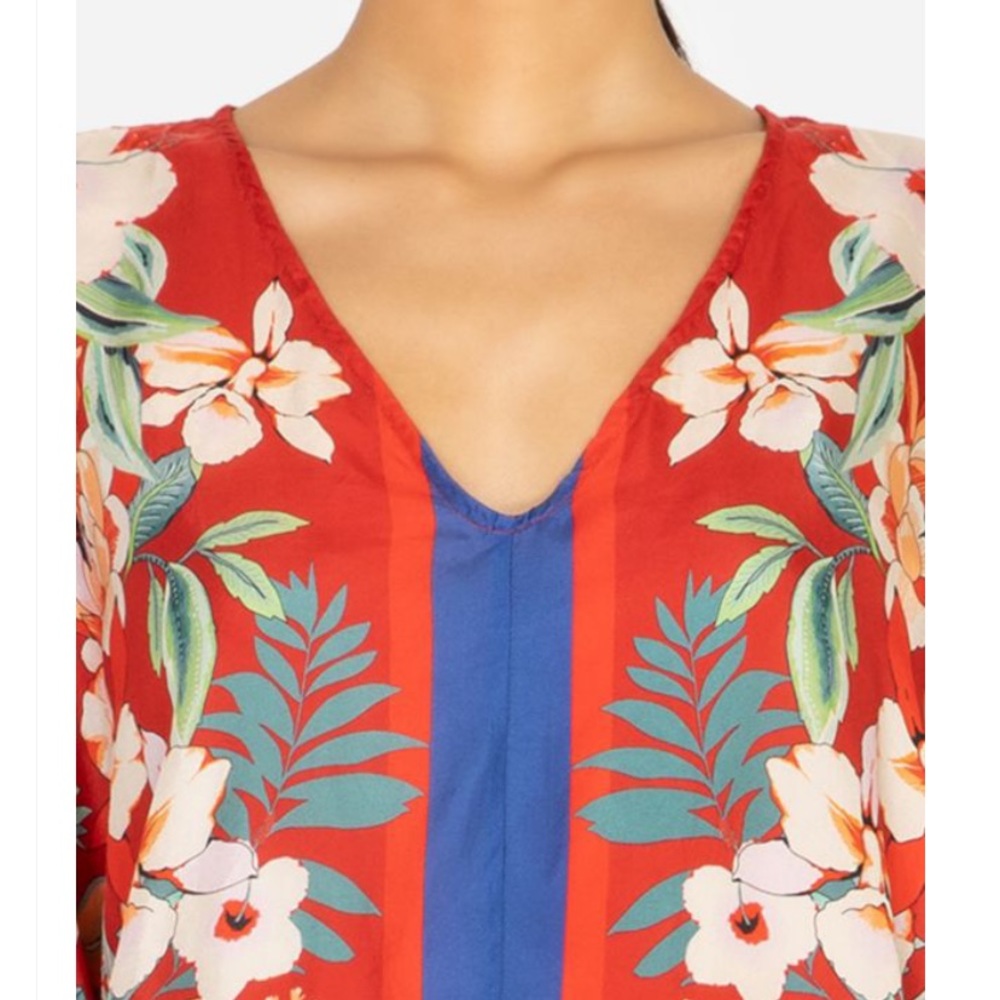 Johnny Was Evy Silk Floral Blouse - Picture 6 of 13